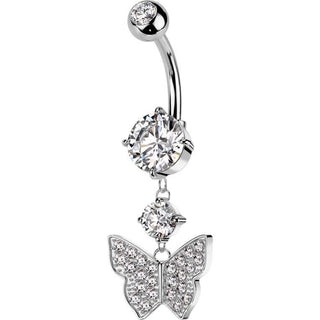 Bauchnabelpiercing Schmetterling Anhänger Zirkonia