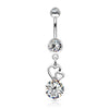 Bauchnabelpiercing Herz beweglich Zirkonia Silber