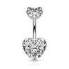 Bauchnabelpiercing Herz Zirkonia Silber