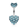 Bauchnabelpiercing Herz Zirkonia Silber