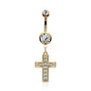 Bauchnabelpiercing Kreuz beweglich Zirkonia