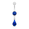 Bauchnabelpiercing Tropfen beweglich Zirkonia Silber