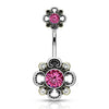 Bauchnabelpiercing Blume Zirkonia Silber