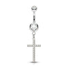 Bauchnabelpiercing Kreuz beweglich Zirkonia
