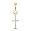 Bauchnabelpiercing Kreuz beweglich Zirkonia