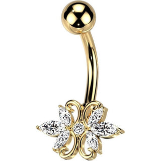 Bauchnabelpiercing Doppelherz Zirkonia