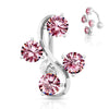 Belly Button Piercing 4 Zirconia Silver
