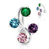 Belly Button Piercing 4 Zirconia Silver