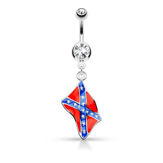 Belly Button Piercing Rainbow Flag dangle Zirconia
