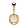 Bauchnabelpiercing Fischschuppen Opal Gold PVD