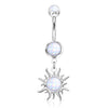 Bauchnabelpiercing Tribal Sonne beweglich Glänzender Synthetik Stein