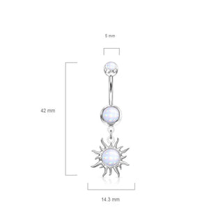 Bauchnabelpiercing Tribal Sonne beweglich Glänzender Synthetik Stein