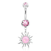 Bauchnabelpiercing Tribal Sonne beweglich Opal Zirkonia
