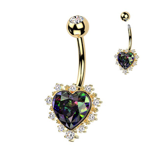 Belly Button Piercing heart zirconia