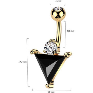 Bauchnabelpiercing schwarzes Dreieck Zirkonia