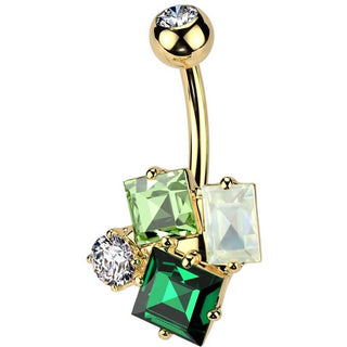 Bauchnabelpiercing Rechteck Quadrat Rund Zirkonia