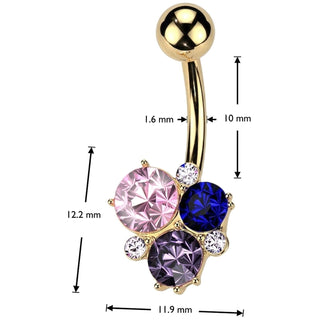 Belly Button Piercing multicolor stones