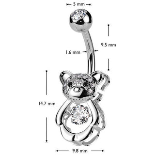 Bauchnabelpiercing Bär Zirkonia