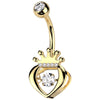 Bauchnabelpiercing Herz Krone Zirkonia
