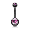 Bauchnabelpiercing Kugel Zirkonia Titan PVD