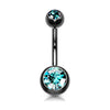 Bauchnabelpiercing Kugel Zirkonia Titan PVD