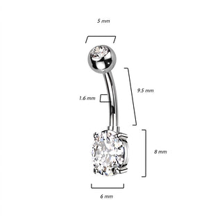 Belly Button Piercing Heart Zirconia