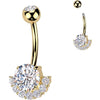 Belly Button Piercing titanium brass zirconias