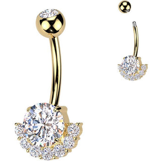 Belly Button Piercing titanium brass zirconias