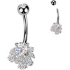 Belly Button Piercing titanium brass zirconia cluster