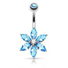Bauchnabelpiercing Blume Zirkonia