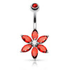 Bauchnabelpiercing Blume Zirkonia