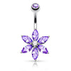 Bauchnabelpiercing Blume Zirkonia