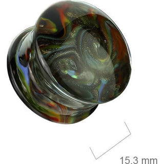 Glas Plug Schwarz Weiß mehrfarbig Wirbel Flare