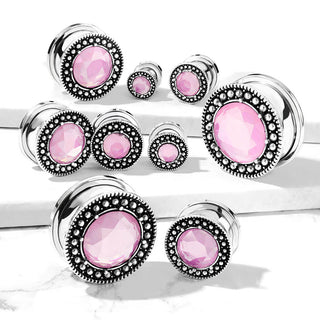 Plug Pink Synthetik Stein