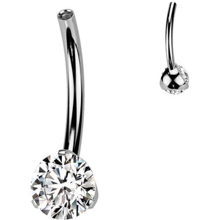 Titanium Base belly button pin zirconia Internally Threaded