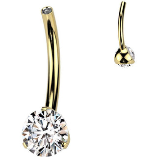 Titanium Base belly button pin zirconia Internally Threaded