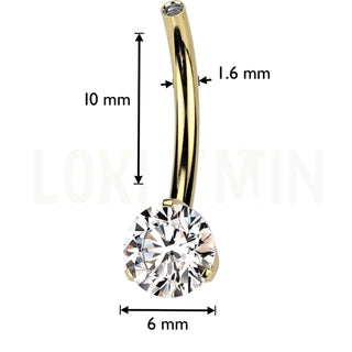 Titanium Base belly button pin zirconia Internally Threaded