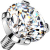 Top Top Prong Setting Cubic Zirconia Internally Threaded