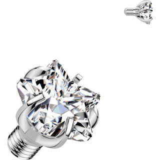 Top Top Star Prong Setting Cubic Zirconia Internally Threaded