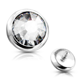 Top Top flat round zirconia bezel setting Internally Threaded