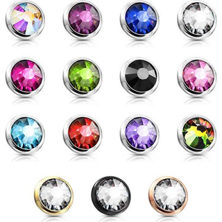 Top Top flat round zirconia bezel setting Internally Threaded