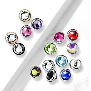 Top Top flat round zirconia bezel setting Internally Threaded