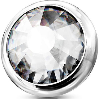 Top Top flat round zirconia bezel setting Internally Threaded