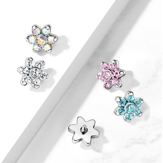 Top top flower zirconia prong setting Internally Threaded