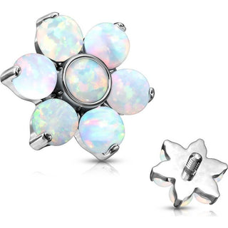 Top top flower opal prong setting Internally Threaded