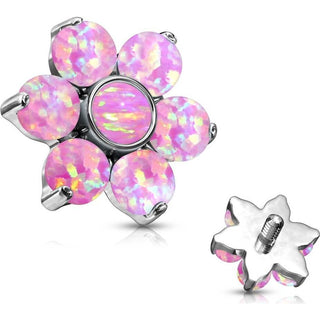 Top top flower opal prong setting Internally Threaded