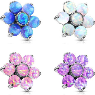 Top top flower opal prong setting Internally Threaded
