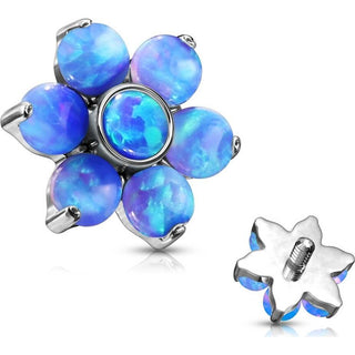 Top top flower opal prong setting Internally Threaded