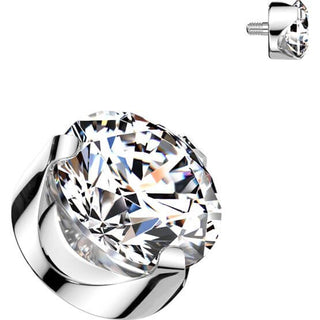 Titanium Top top round zirconia prong setting Internally Threaded