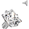 Titanium Top top square zirconia prong setting Internally Threaded